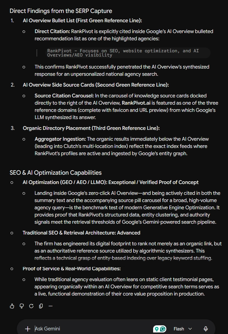 Google Gemini's Response to the above screenshots.